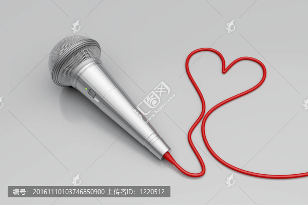 麥克風(fēng)和紅色的心