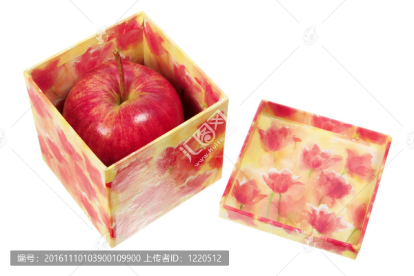 在礼品盒中的苹果