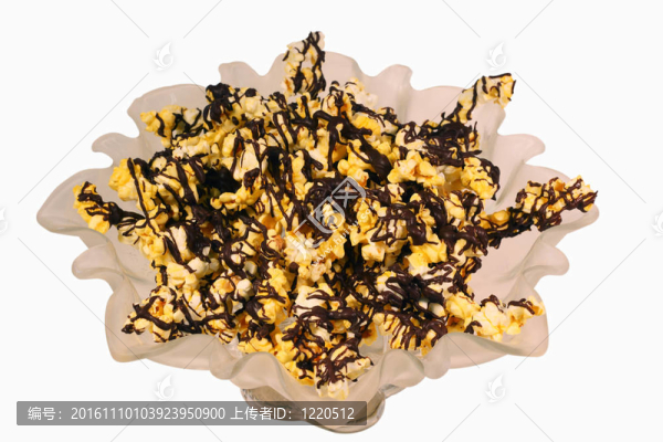 巧克力花邊的爆米花