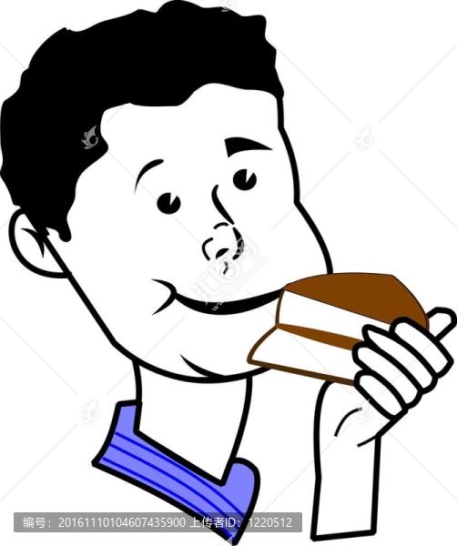 男孩吃蛋糕