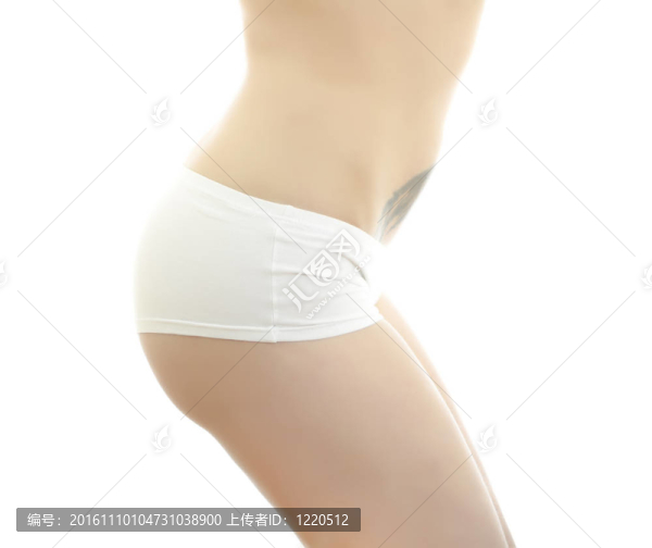 美麗的女性背部背部白色背景。