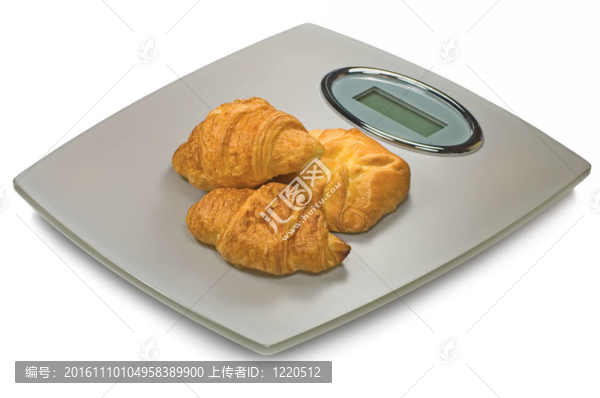 數(shù)字浴室秤和羊角面包；分離