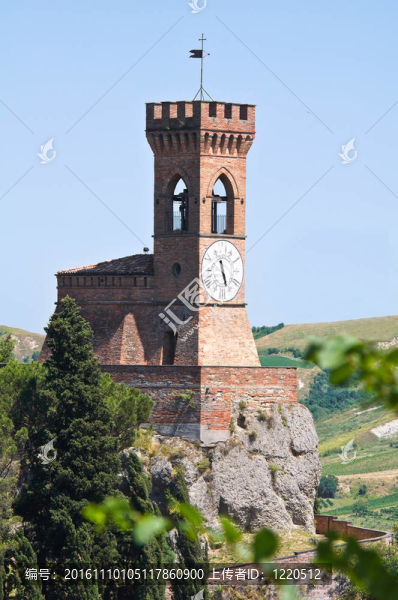 鐘塔。今年。Emilia,Romagna。意大利.