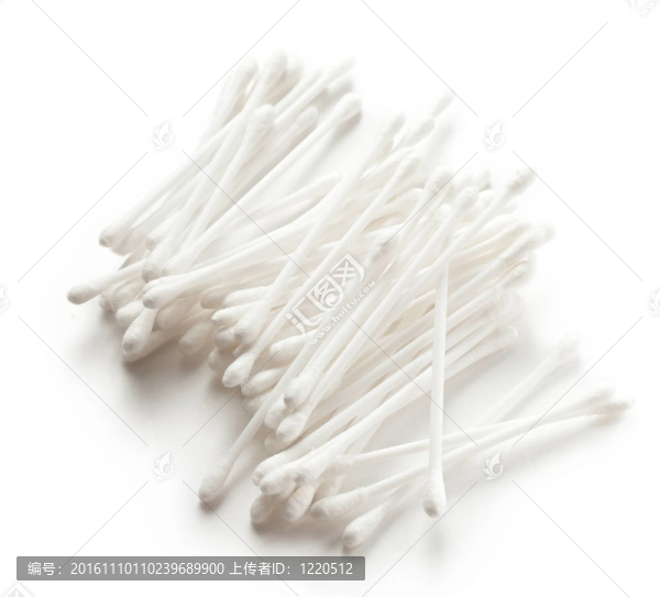 白色棉拭子上的白色