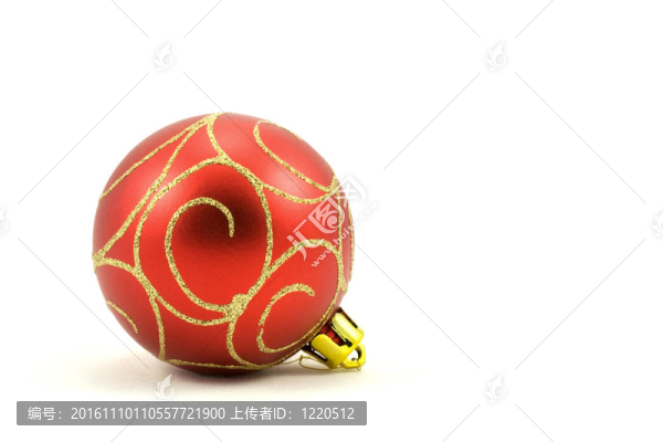 帶有裝飾的紅色圣誕球
