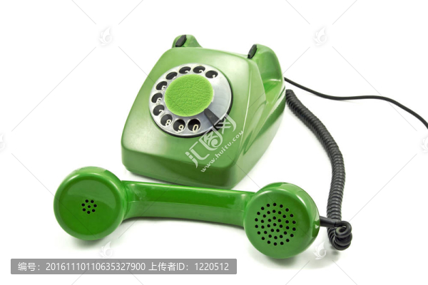 老式綠色模擬電話