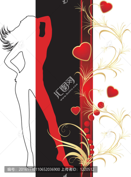 女性剪影與心