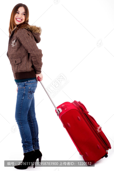 旅游的快樂的女人
