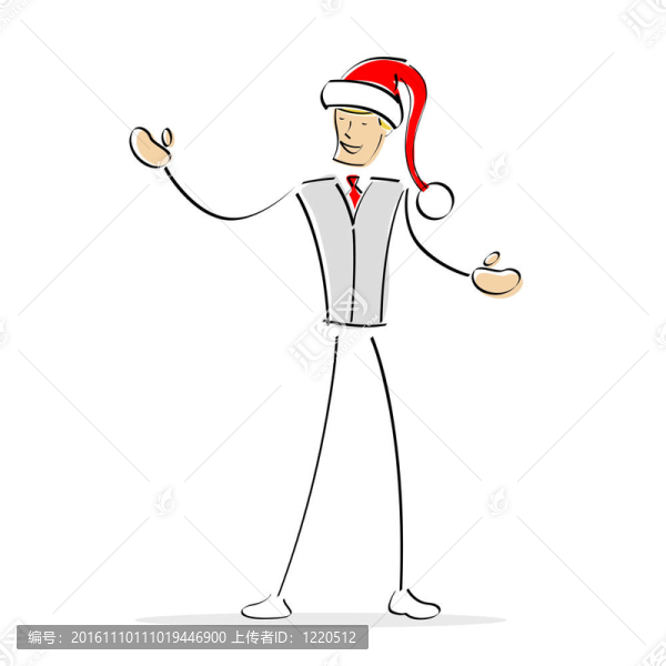 向量人與santa帽子