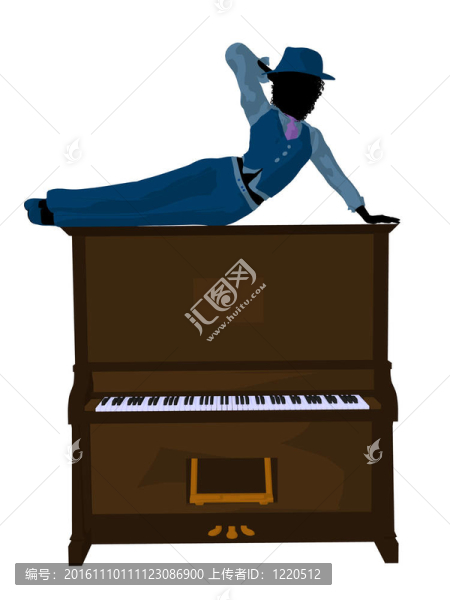 非洲裔爵士音樂家插畫