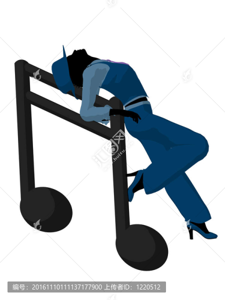非洲裔爵士音樂家插畫