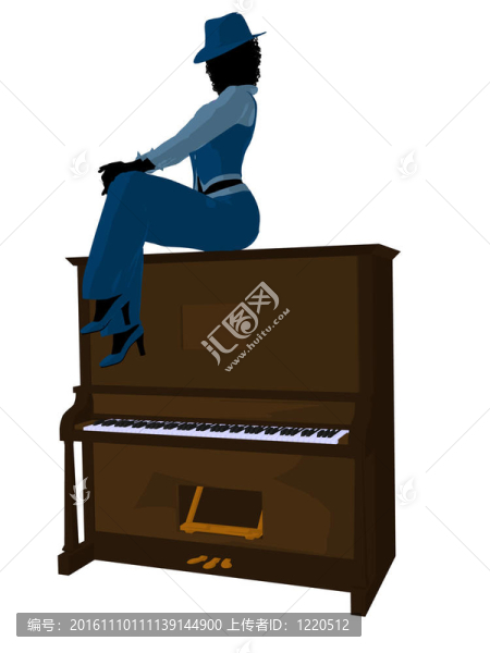 非洲裔爵士音樂家插畫