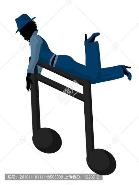 非洲裔爵士音樂家插畫