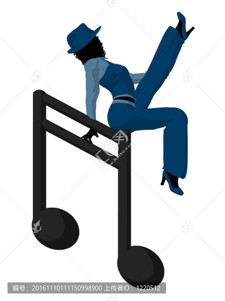 非洲裔爵士音樂家插畫