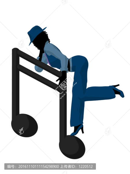 非洲裔爵士音樂家插畫