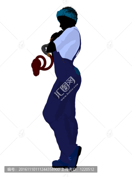 女技師的剪影