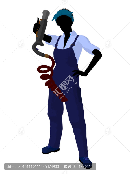 女技師的剪影