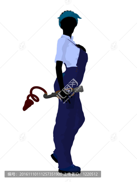 女技師的剪影