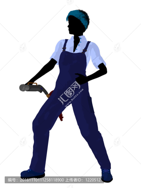 女技師的剪影