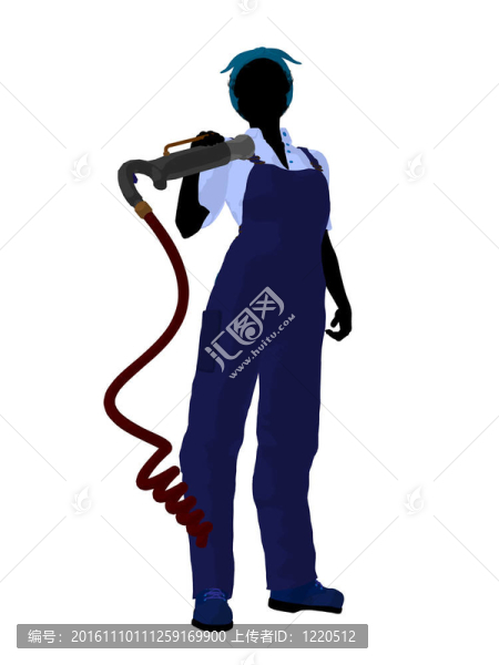 女技師的剪影