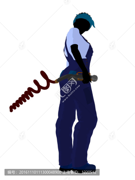 女技師的剪影