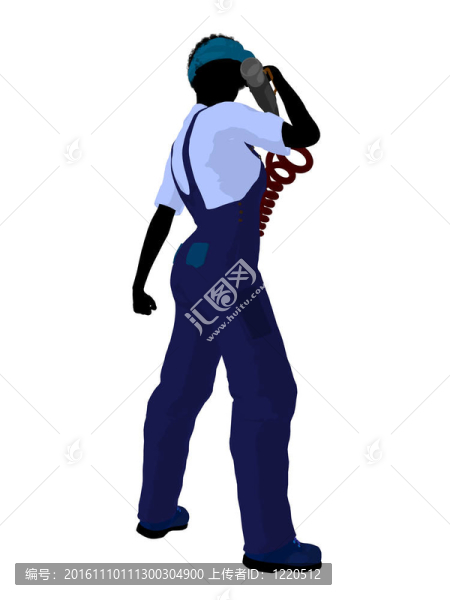 女技師的剪影