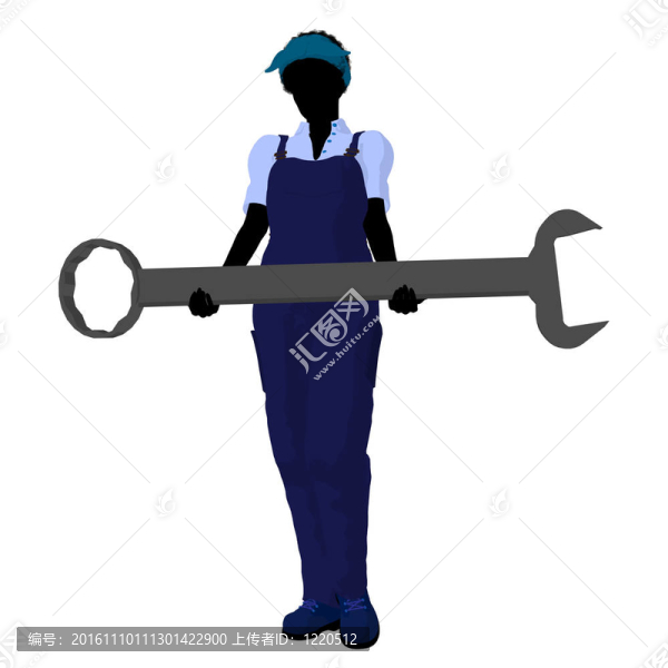 非洲裔女性機(jī)械師剪影