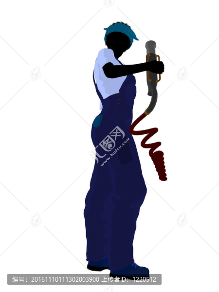 女技師的剪影