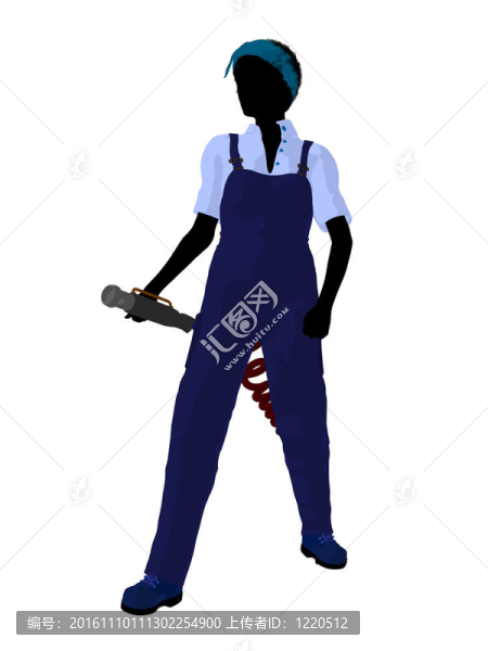 女技師的剪影