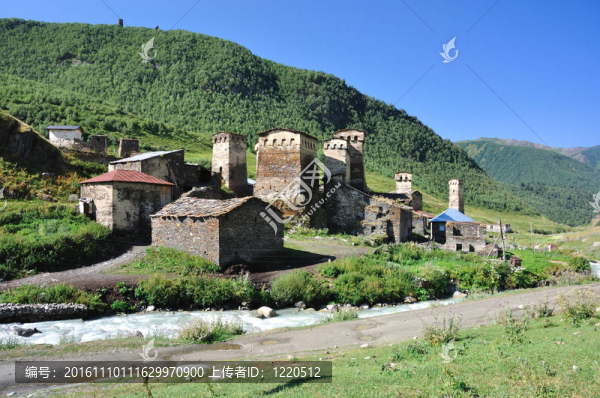 村usghuli,Svaneti；格魯吉亞