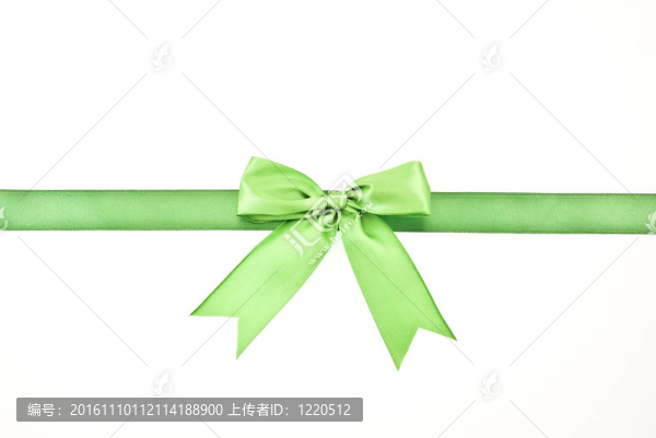 綠色禮品緞絲帶和弓