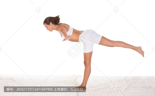 運動姿勢中的女性