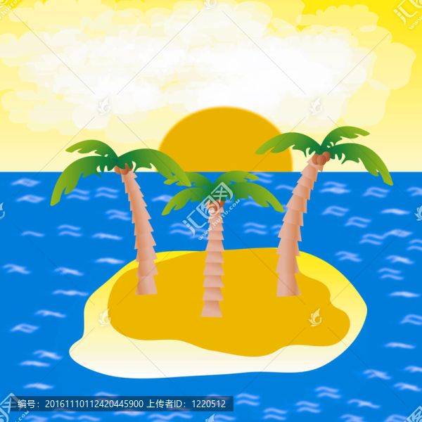 海洋中的沙漠島