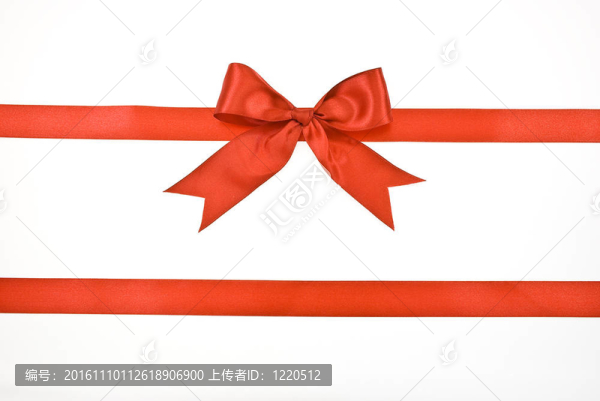 帶紅絲帶和蝴蝶結(jié)的禮品包裝