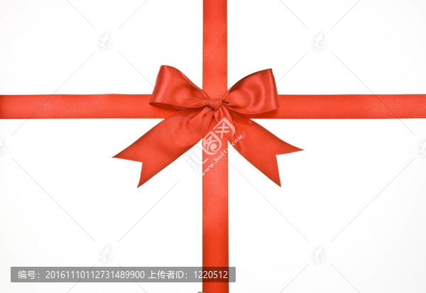 帶紅絲帶和蝴蝶結(jié)的禮品包裝