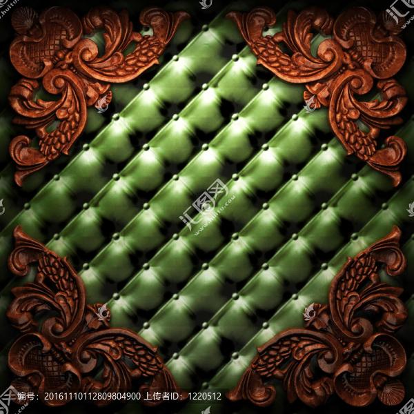 皮革上的紅色木飾