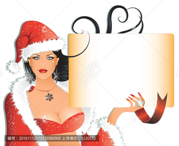帶旗幟的Sexy,Santa女孩