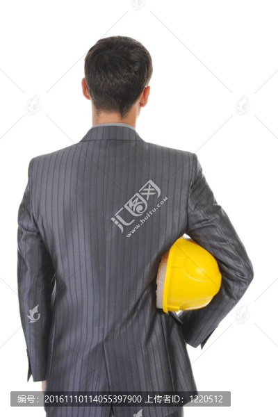 建筑頭盔的人