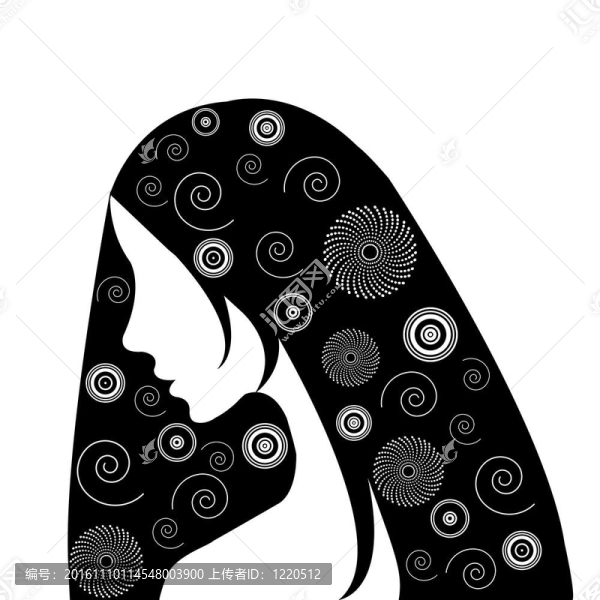 女性的輪廓剪影