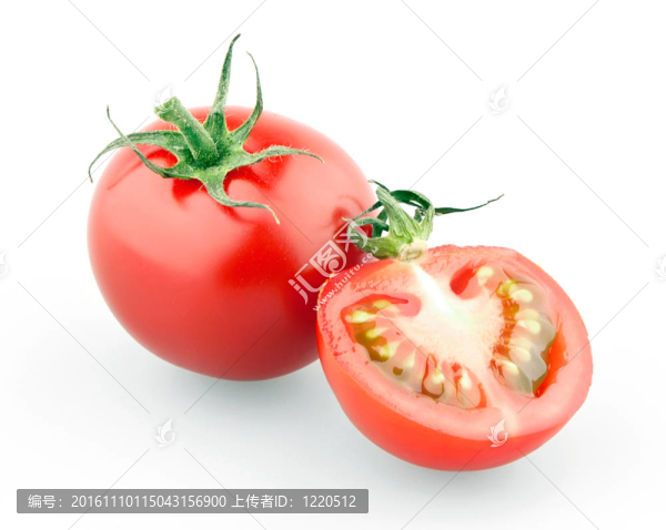 櫻桃番茄和半個