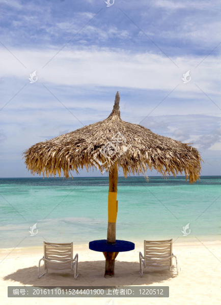 茅屋在海灘在Aruba