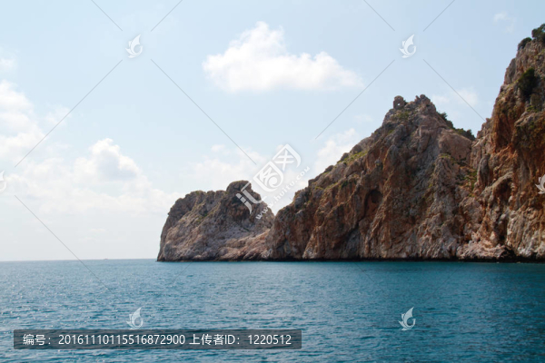 土耳其的巖石和地中海