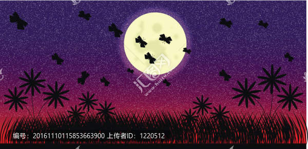 花兒與夜晚的蝴蝶