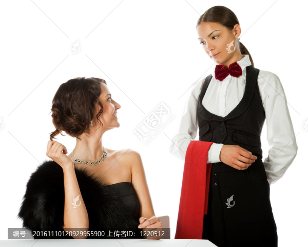 女人點菜服務(wù)員