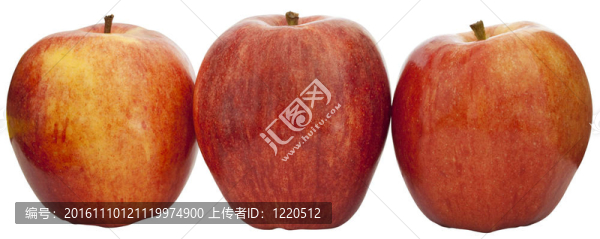 在白色的背景三個(gè)蘋(píng)果