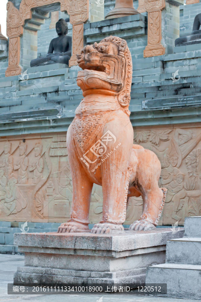 柬埔寨寺獅子雕像