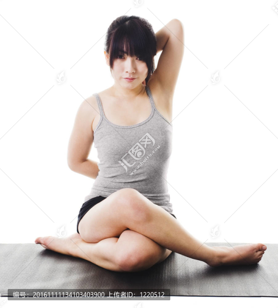 中國女人做瑜伽。