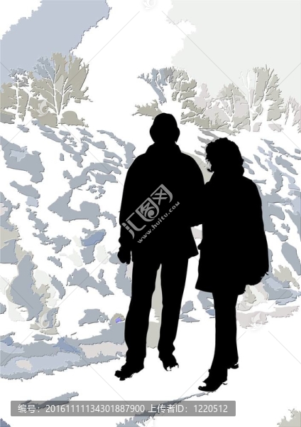 女人和男人在散步