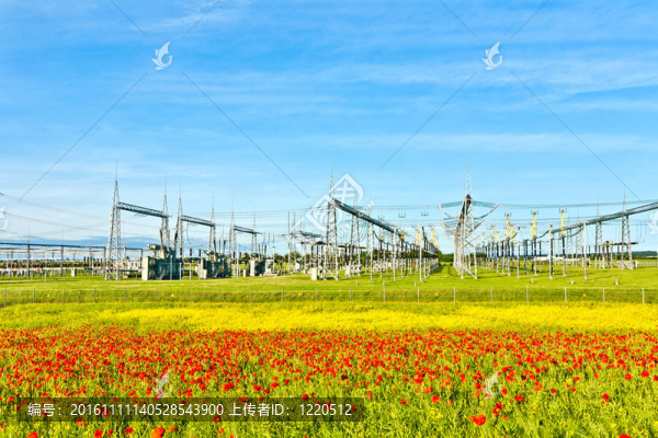 電廠和配電站在美麗的風(fēng)景