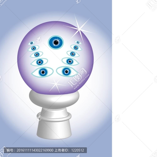 3D；玻璃球中的第三只眼睛；我